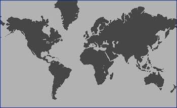 Mercator projection trade corridors, African, American, Asian, Australian, China, European, north, south, east, west, ASEAN