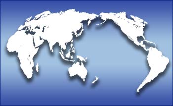 Winkel Tripel projection illustrating territorial franchise; fixed links, Gibraltar Bering Messina Straits; tunnel boring machines